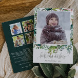 Foliage Year In Review Christmas Photo Holiday Card<br><div class="desc">This foliage year in review Christmas photo holiday card makes the perfect rustic holiday greeting. The design features a boho frame of green leaves and leafy greenery botanicals. Add your Christmas pictures and personalise the card with your names and the year. Include a year in review or family newsletter on...</div>