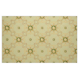Foliate Scroll Quatrefoils & floral pattern Fabric