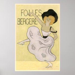 Folies Bergère Cabaret Music Hall Parisian Theatre Poster