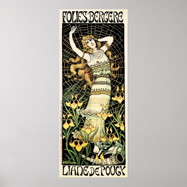 FOLIES BERGERE Liane De Pougy France Cabaret Dance Poster (Front)