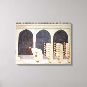 Folio.38a A Mogul prince in a mosque leading Frida Canvas Print
