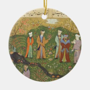 Folio 39, A garden scene, from the 'Bustan of Sa'd Ceramic Tree Decoration