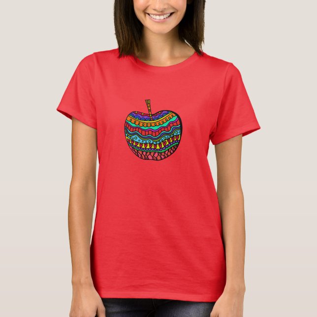 Folk Art Apple T-Shirt (Front)