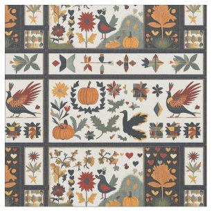 Folk Art Autumn Quilt Pattern   Rustic Harvest Fabric
