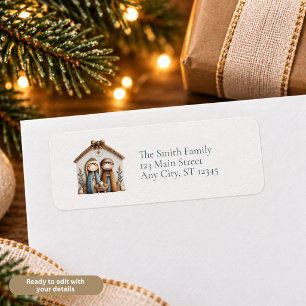 Folk Art Beaded Nativity Scene Return Address