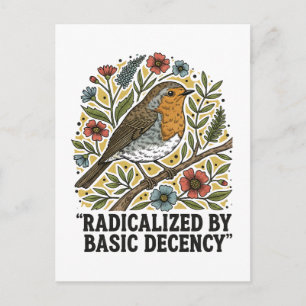 Folk Art Bird Illustration for Social Justice Invitation Postcard