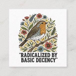 Folk Art Bird Illustration for Social Justice  Square Business Card