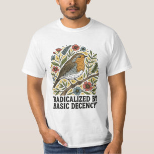 Folk Art Bird Illustration for Social Justice  T-Shirt