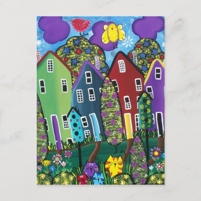 FOLK ART Bird Of Paradise BY LORI EVERETT postcard (Front)