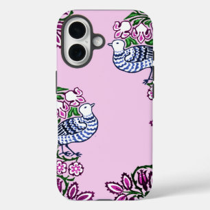 Folk Art Birds Flowers Acorns iPhone 16 Case