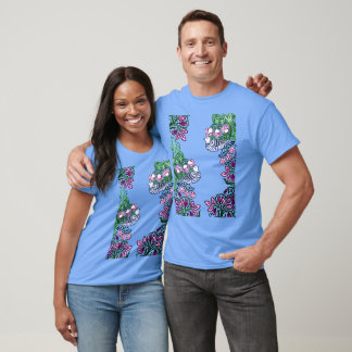 Folk Art Birds Flowers Acorns T-Shirt