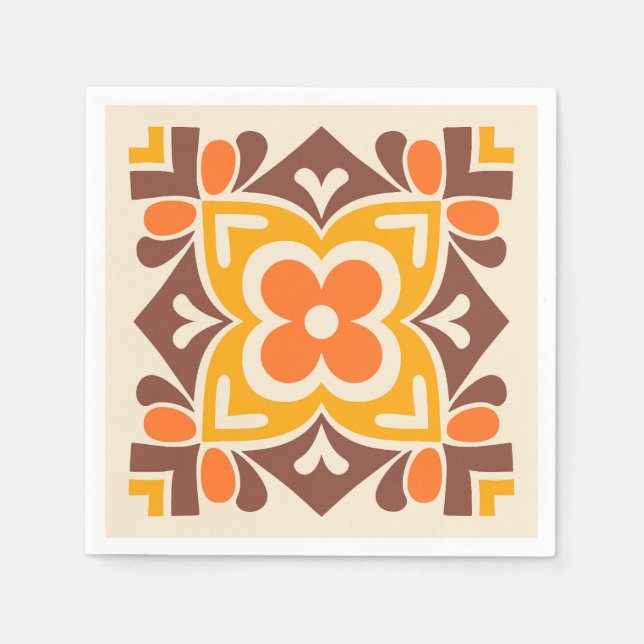 Folk Art Bloom Napkin (Front)