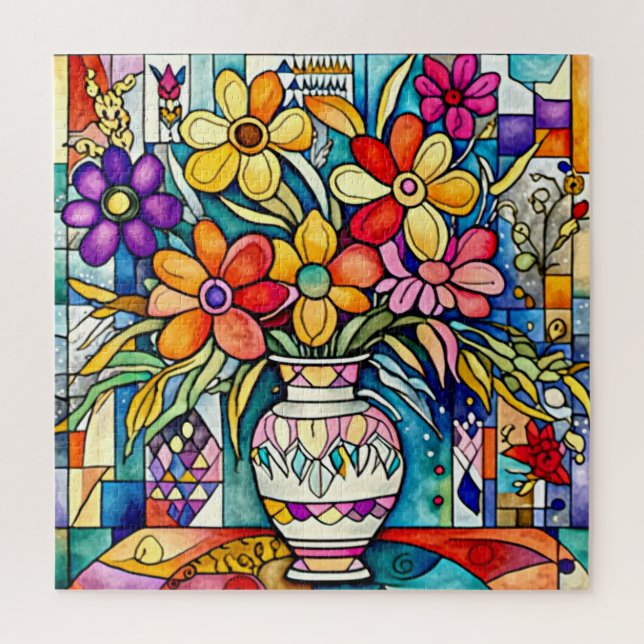 Folk Art Bouquet Puzzle (Vertical)