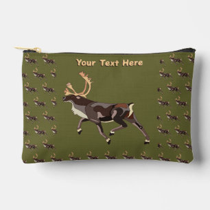 Folk Art Caribou/Reindeer Accessory Pouch