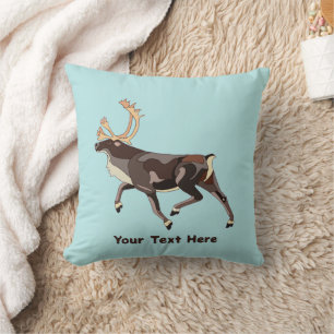 Folk Art Caribou/Reindeer Cushion