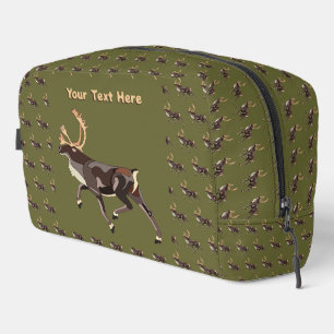 Folk Art Caribou/Reindeer Dopp Kit