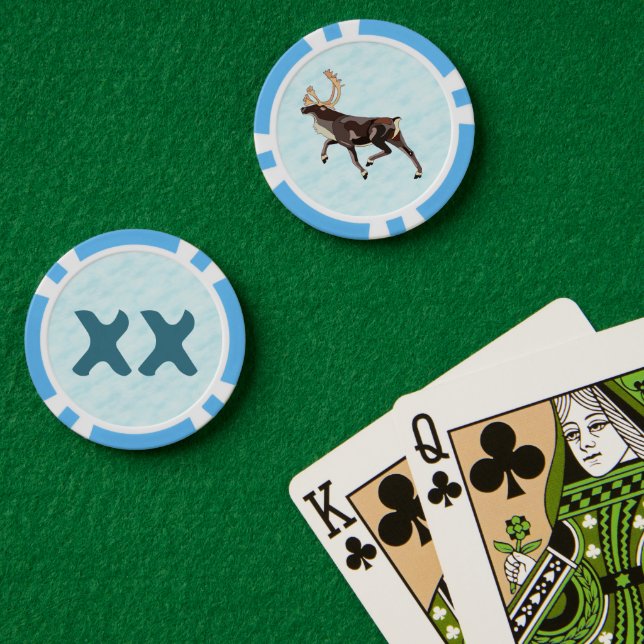 Folk Art Caribou/Reindeer Poker Chips (Poker Table (Double))