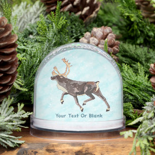 Folk Art Caribou/Reindeer Snowglobe