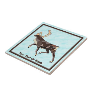 Folk Art Caribou/Reindeer Tile