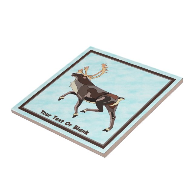 Folk Art Caribou/Reindeer Tile (Side)