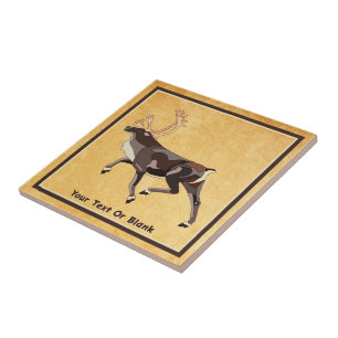 Folk Art Caribou/Reindeer Tile