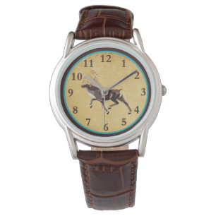 Folk Art Caribou/Reindeer Watch