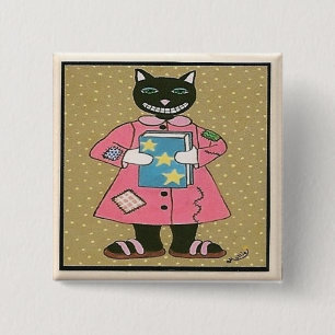 Folk Art CAT 15 Cm Square Badge