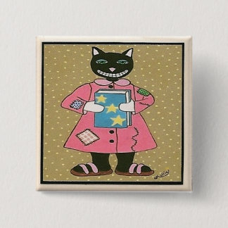 Folk Art CAT 15 Cm Square Badge