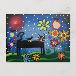 FOLK ART Cat With Attitude BY LORI EVERETT postcar Postcard