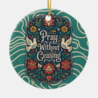 Folk Art Christian Keepsake Vintage Christmas Tree Ceramic Tree Decoration