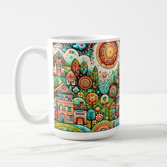 Folk Art Coffee Mug (Left)
