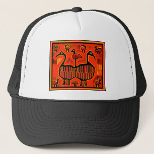 Folk Art Colorful Birds Trucker Hat