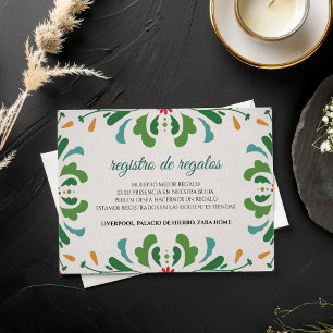 Folk Art Colorful Floral Fiesta Spanish Wedding Enclosure Card