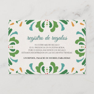Folk Art Colorful Floral Fiesta Spanish Wedding Enclosure Card