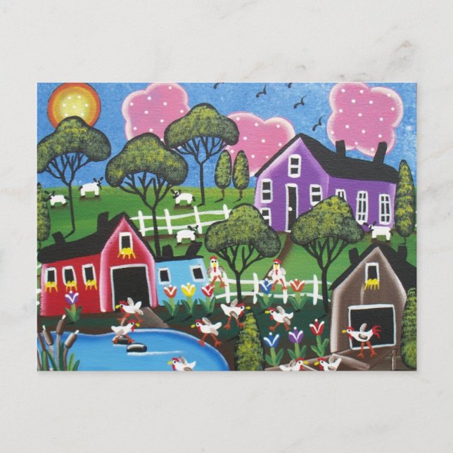 FOLK ART Coop BY LORI EVERETT postcard (Front)