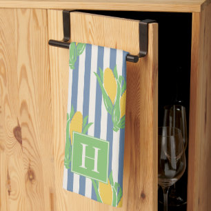 Folk Art Corn Stripe Tea Towel