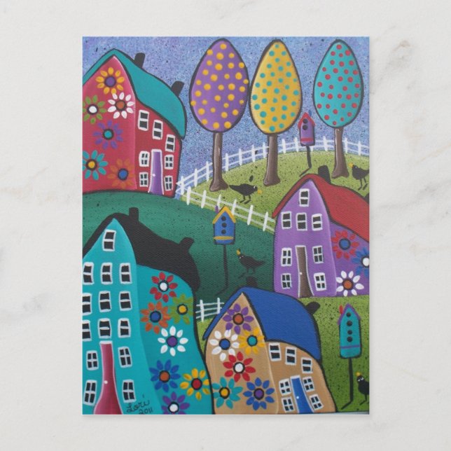 FOLK ART Day's Gone By BY LORI EVERETT postcard (Front)