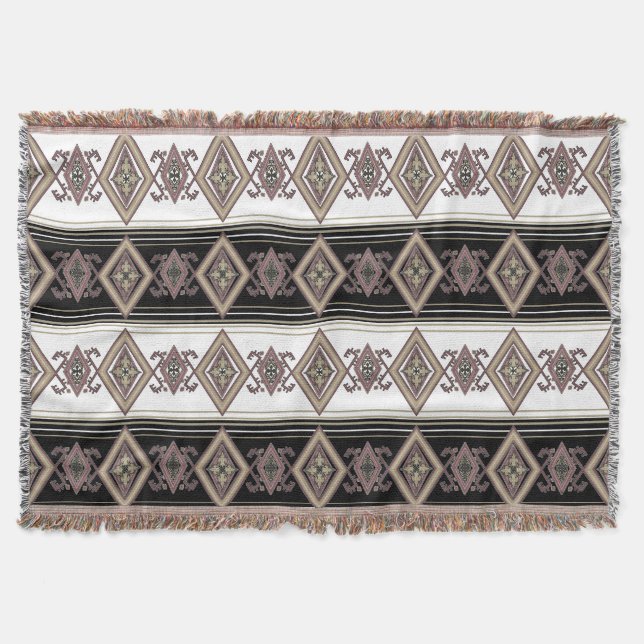Folk Art Design Throw Blanket (Front)