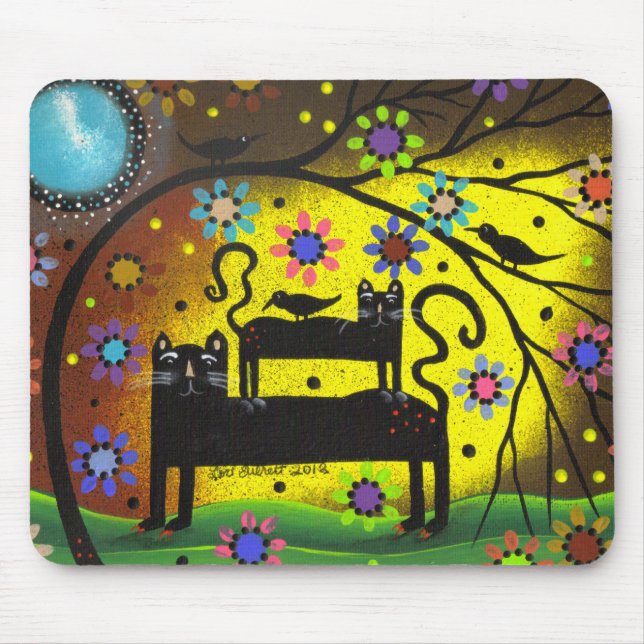 Folk Art Double Trouble By Lori Everett Mouse Pad (Front)