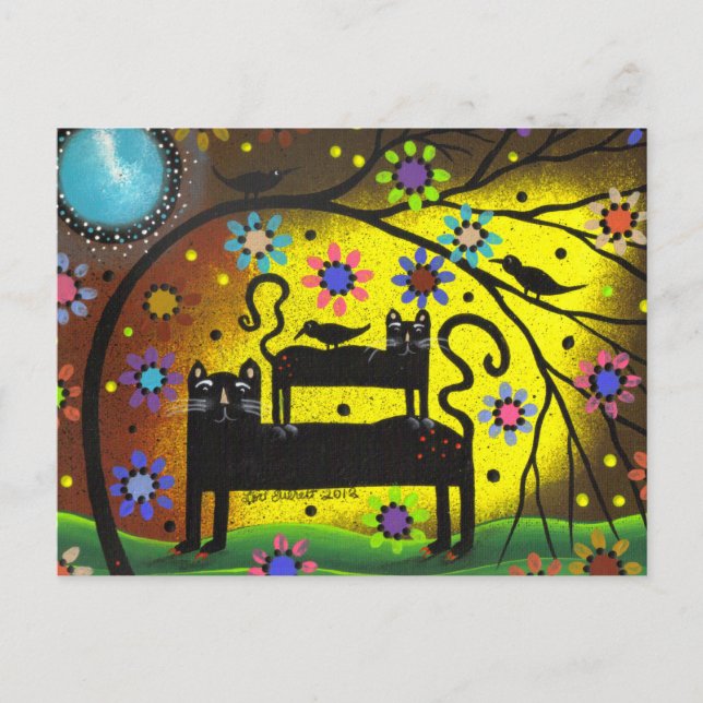 Folk Art Double Trouble By Lori Everett Postcard (Front)