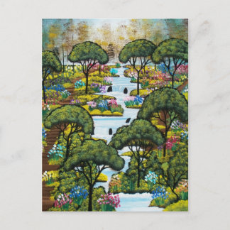 FOLK ART Early Morning BY LORI EVERETT postcard