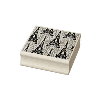 Folk Art Eiffel Tower Rubber Stamp – Paris France