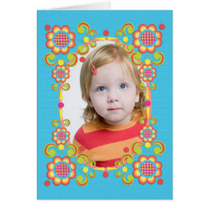Folk Art Fancy Floral Photo Card Template