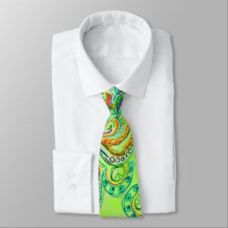 Folk Art Fantasy Pattern Tie