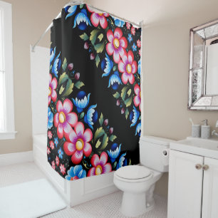 Folk Art Floral Charm Shower Curtain