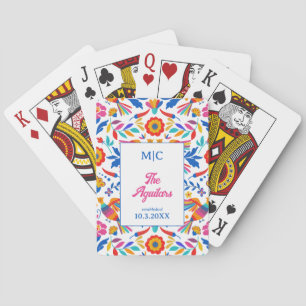 Folk Art Floral Fiesta Mexico Wedding Pattern Playing Cards