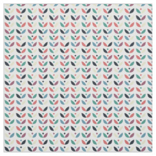Folk Art Floral Geometric Pattern Fabric