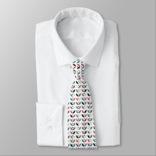 Folk Art Floral Geometric Pattern Tie
