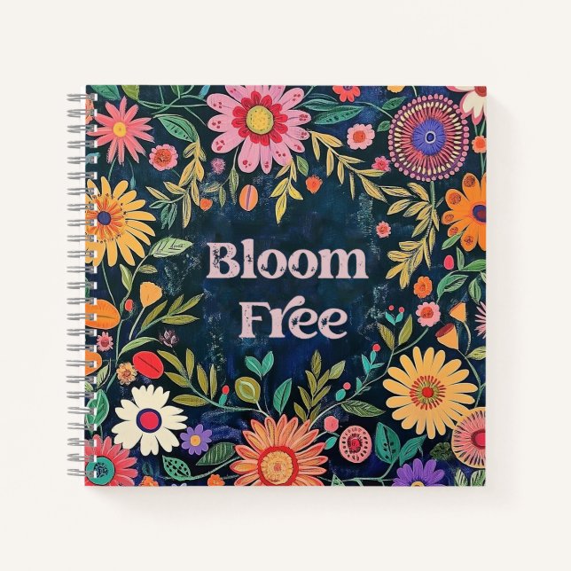 Folk Art Floral Journal - Bloom Free - Gift  (Front)