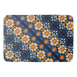 Folk Art Floral Pattern Bath Mat